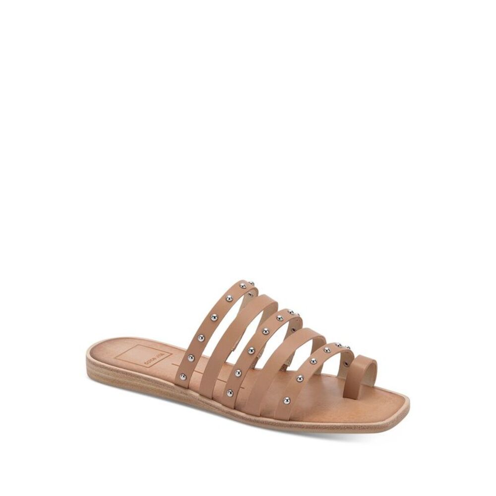 DOLCE VITA Womens Beige Kaylee Square Toe Block Heel Slip On Slide Sandals 7 M